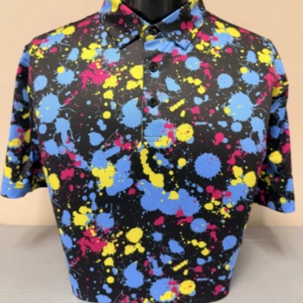 CS Black Splatter Print Polo